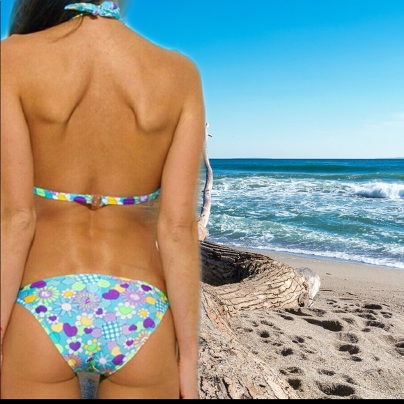 NEW Bikini Swimsuit Set Floral Elastic Band Small - Picture 5 of 7